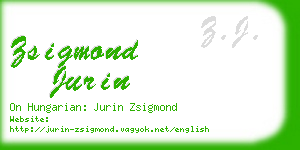 zsigmond jurin business card